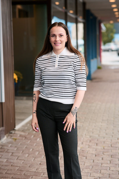 Thea 2/4 Knit Merino Collar Neck