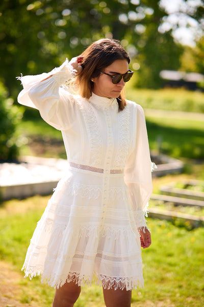 Silja LS Short Dress Snow white