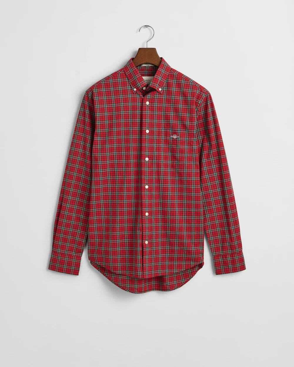 Reg Classic Poplin Tartan Shirt - Ruby Red