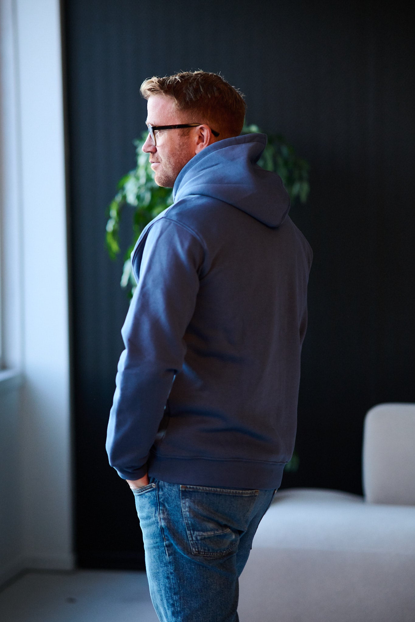 Hankie Logo Hood Sweat Noos - Vintage Indigo