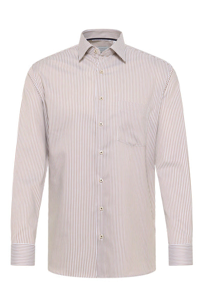 Pinstripe Shirt - Slim Fit - Brown
