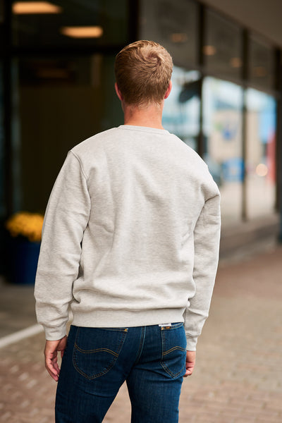 Hankie Logo Crew Neck Sweat - Light Grey Melange