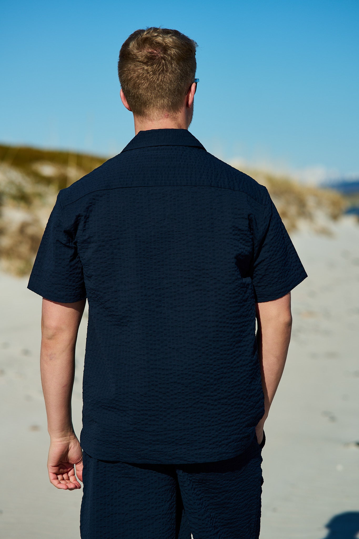 Relaxed-Ace Seersucker SS Shirt - Sky Captain