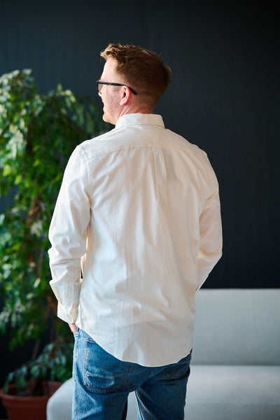 Flex Flannel Solid RF Shirt - Ivory Silk