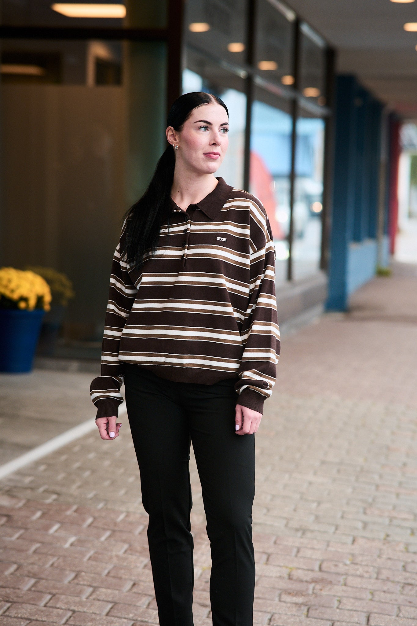 Paige Polo Pullover - Molé/Dark Beech/Egret