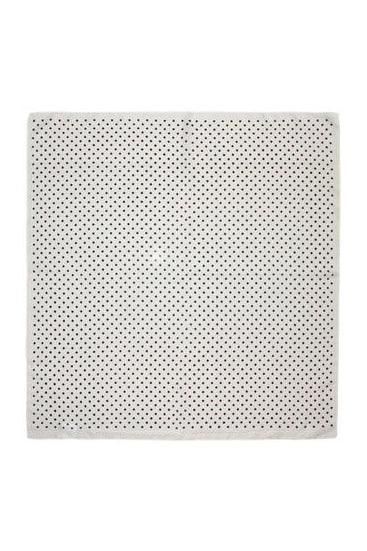 Skjerf m/prikker 65x65 - Offwhite