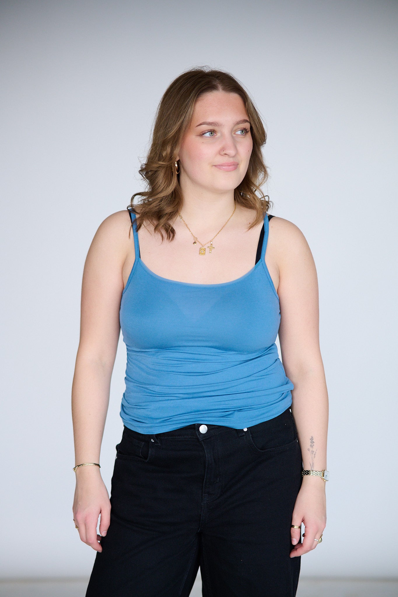 Perfect Line Modal Top W/Strap - Denim
