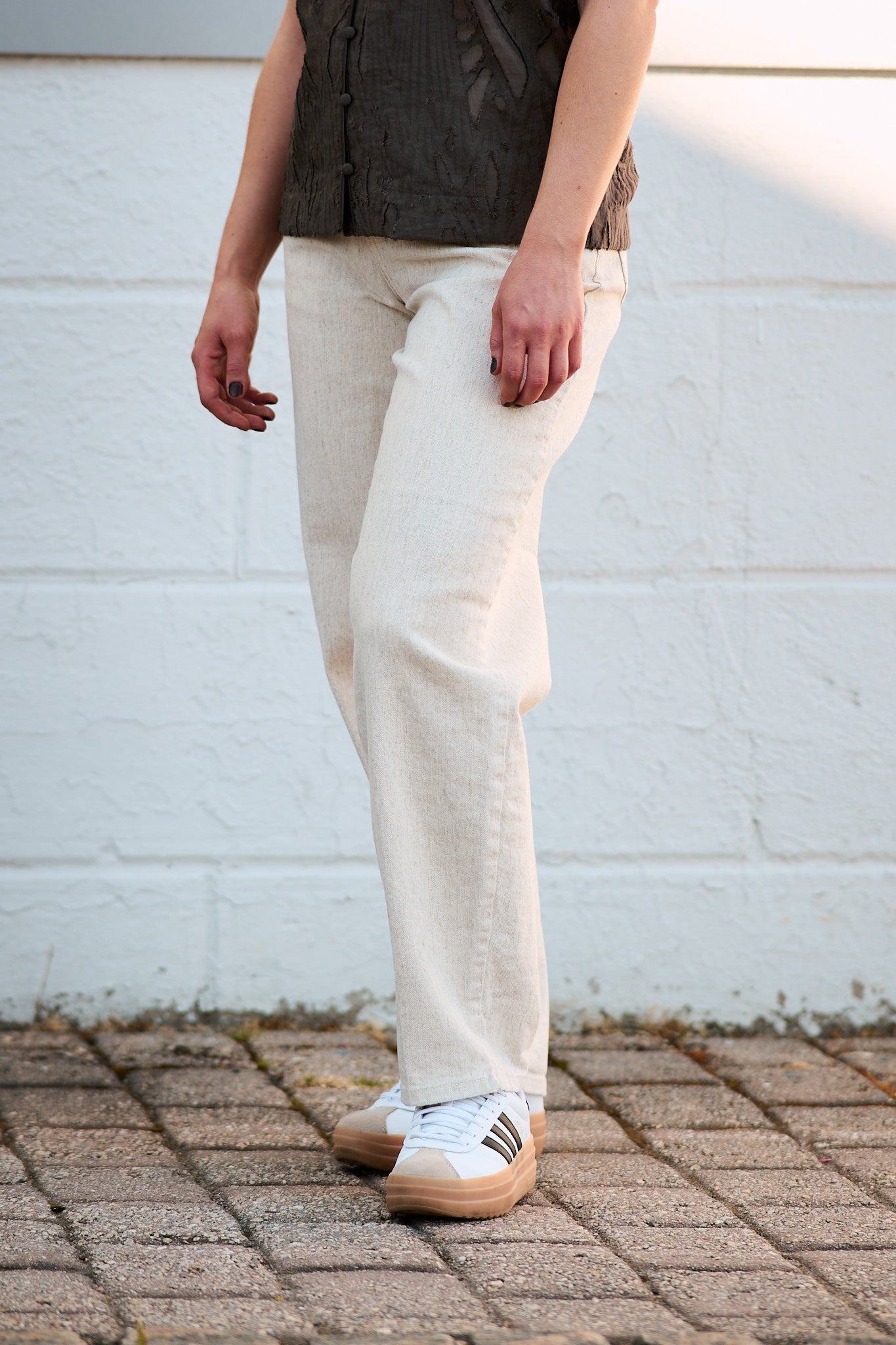 Una MW Barrel Jeans Egret