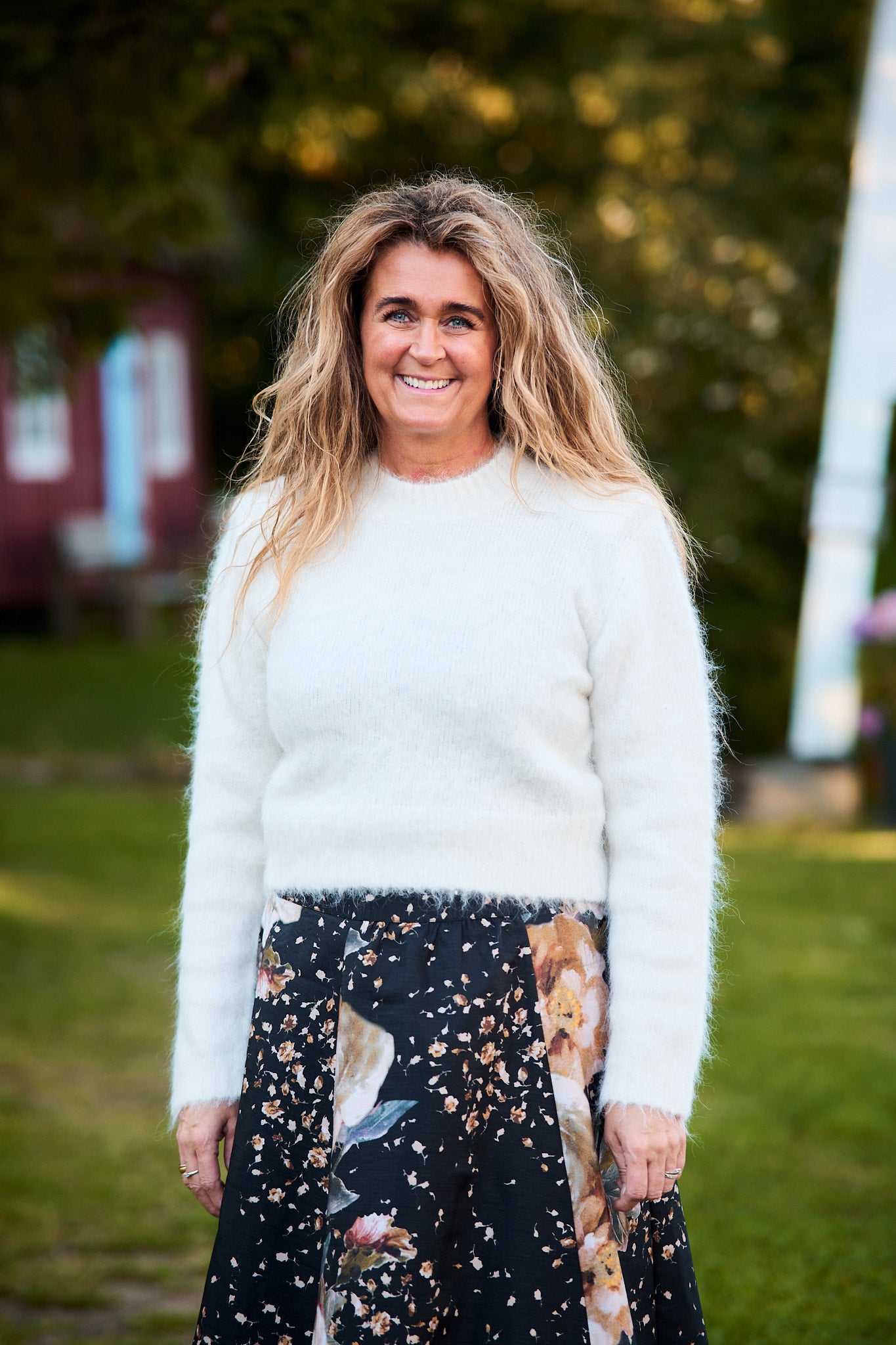 Hairy Knit Fitted Sweater - Off White