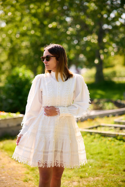Silja LS Short Dress Snow white