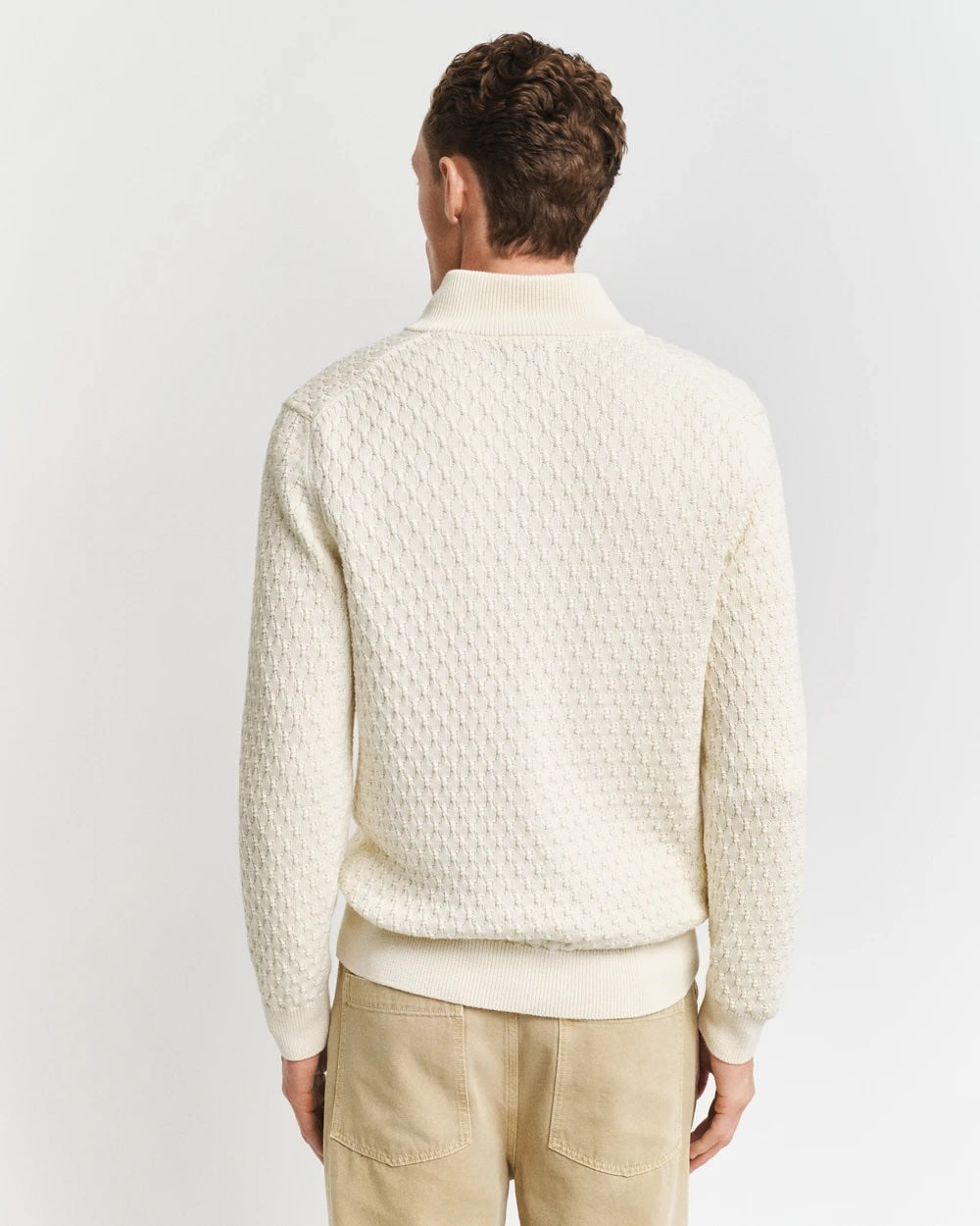 Textured Cotton Half Zip