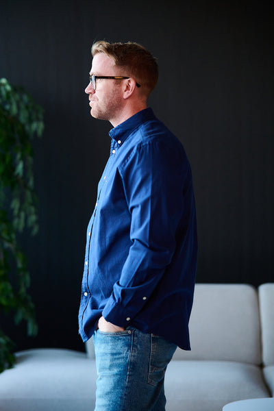 Flex Flannel Solid RF Shirt - Preppy Navy