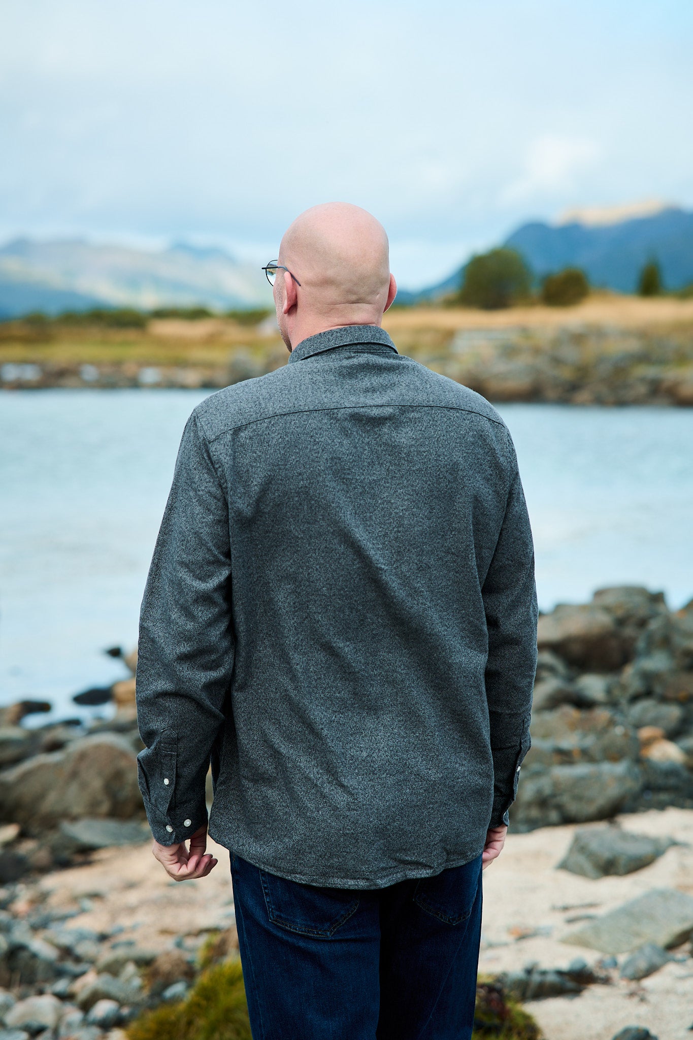 Regnoah Brushed Twist Shirt LS - Grey Flannel