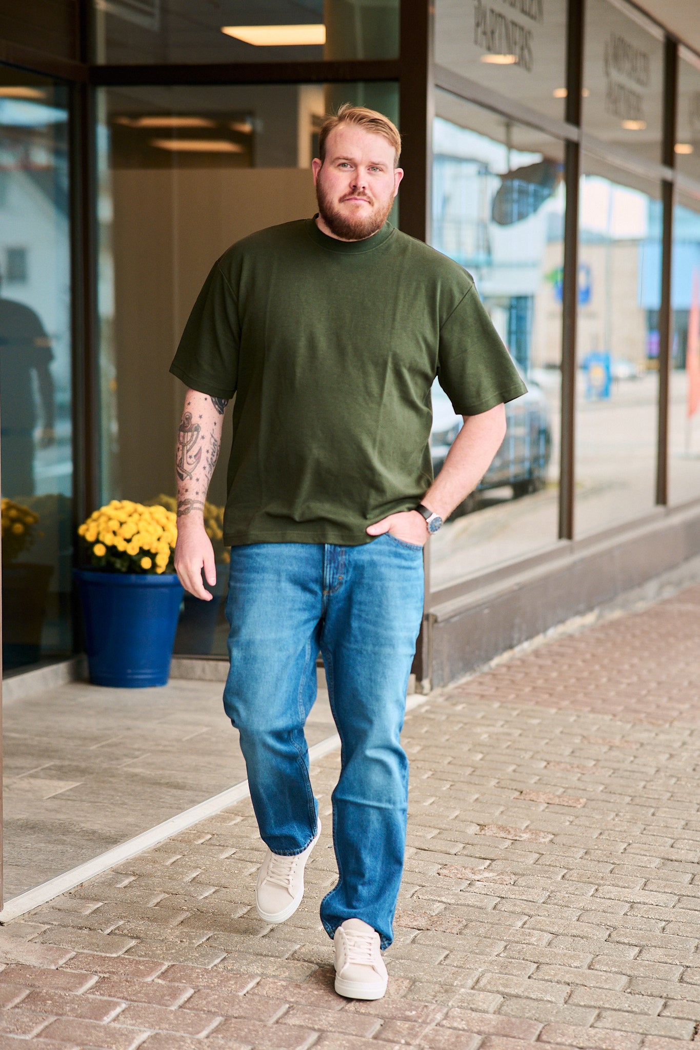 LooseOscar SS O-neck Tee - Iceberg Green