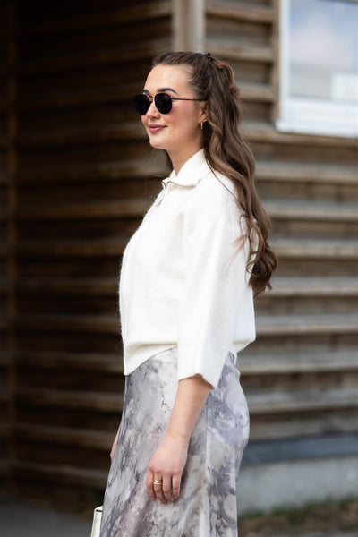 GZAlpha SS Cardigan Ivory