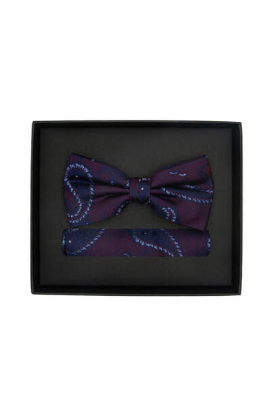 Sløyfe m/lommetørkle - Paisley Plomme