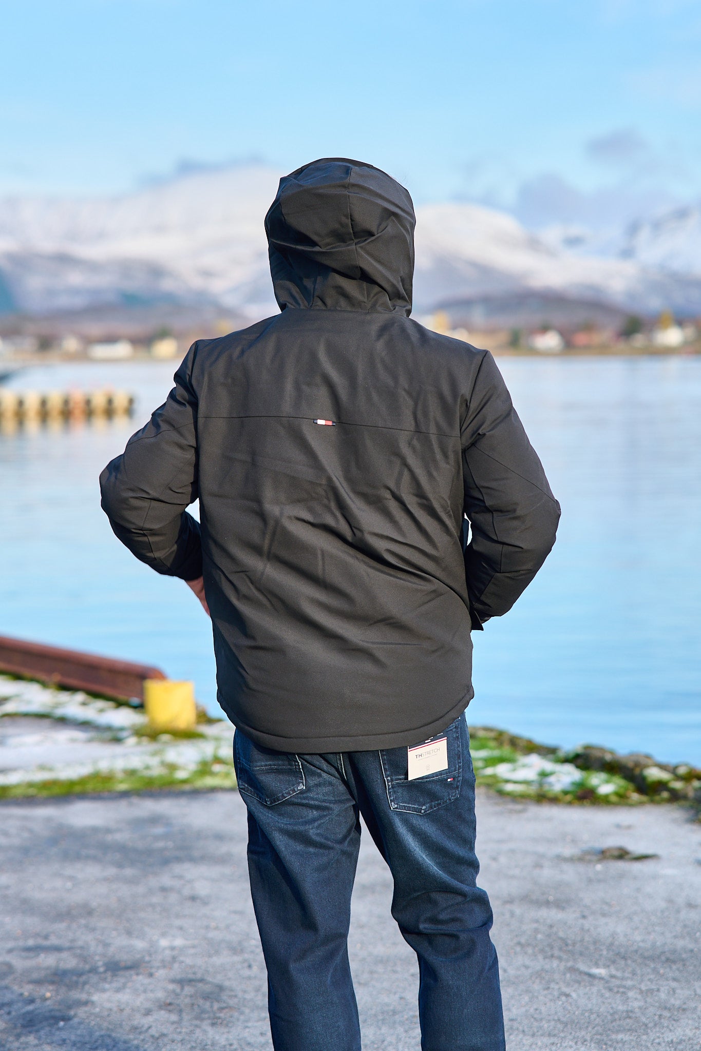 Tech Hooded Short Padded Jacket - Black