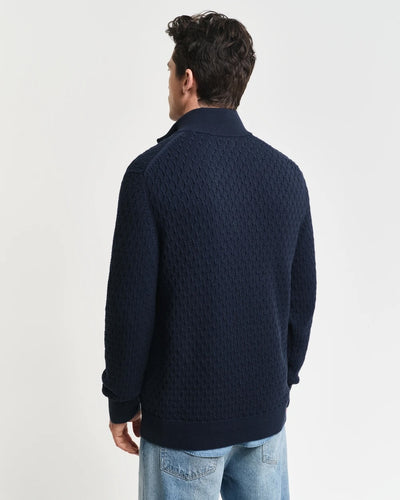 Textured Cotton Half Zip