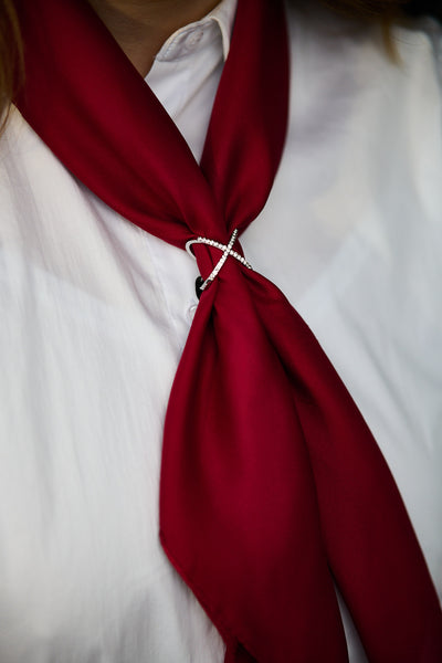 Skjerfring m/strass - Sølv