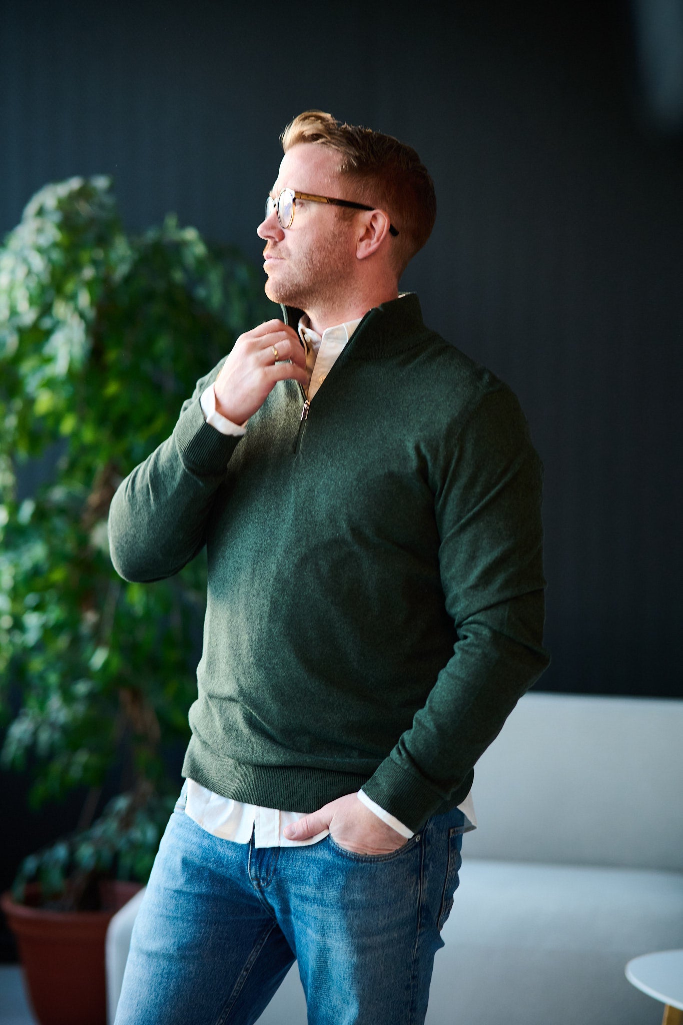 Berg LS Half Zip - Forest Night