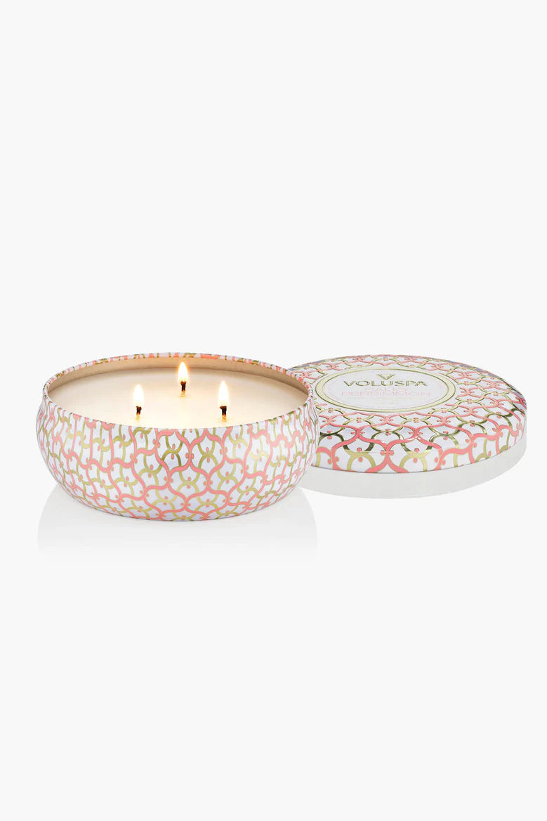 3 Wick Tin Candle 340g - Saijo Persimmon