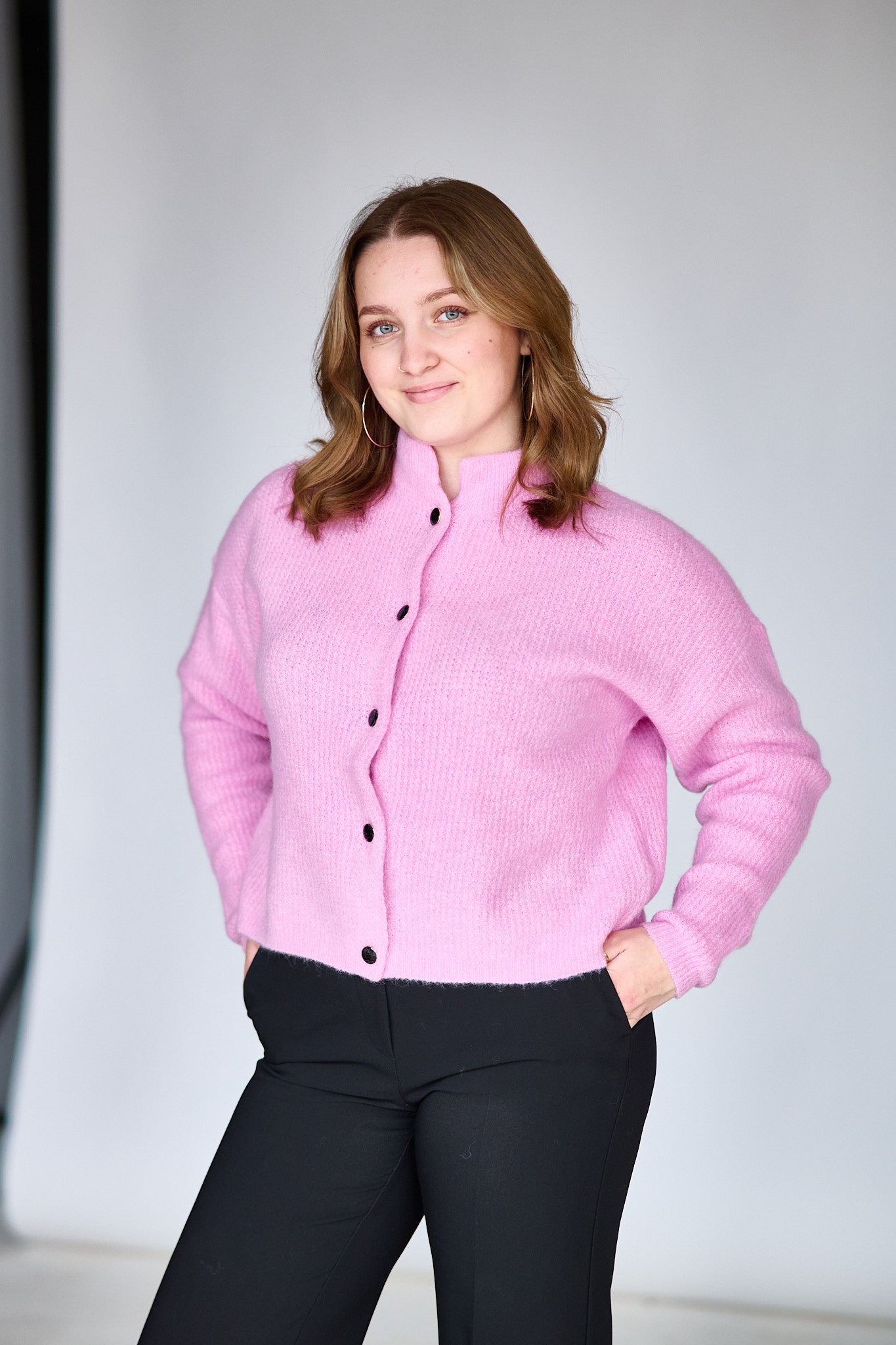 Alpha Short Cardigan - Begonia Melange