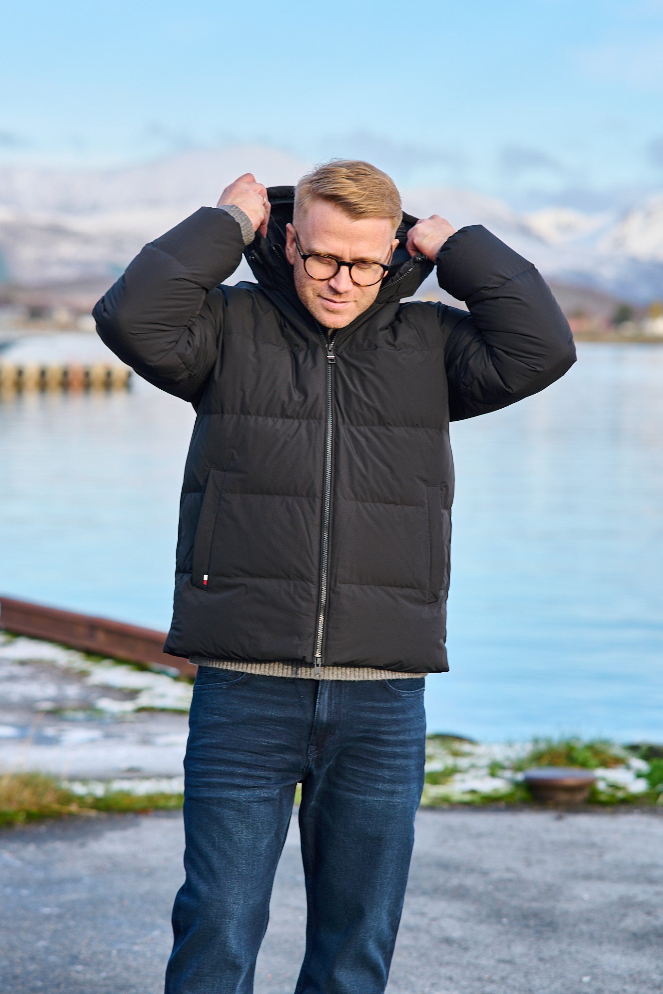 Down Hooded Puffer Jacket - Black