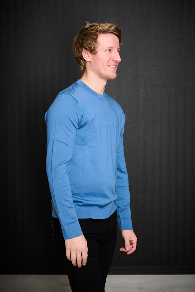 Tray LS Knit Merino Crew Neck - True Navy