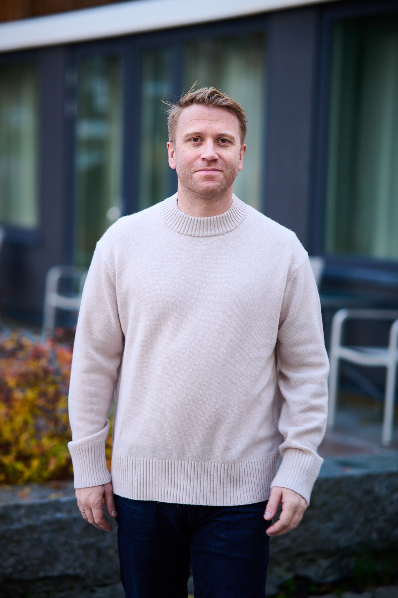 Calle Relaxed Cashmere Blend Crew - Oatmeal