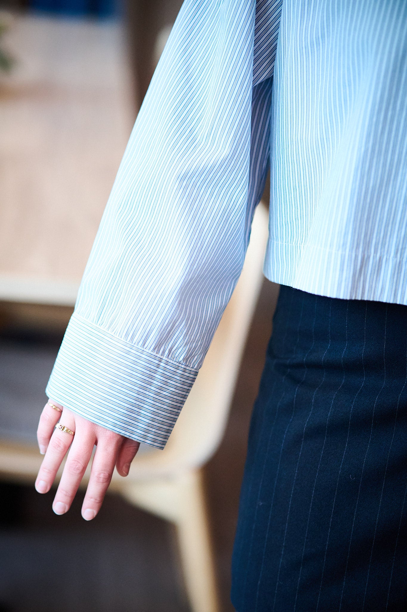 Astha Ls Cropped Boxy Shirt - Cashmere Blue