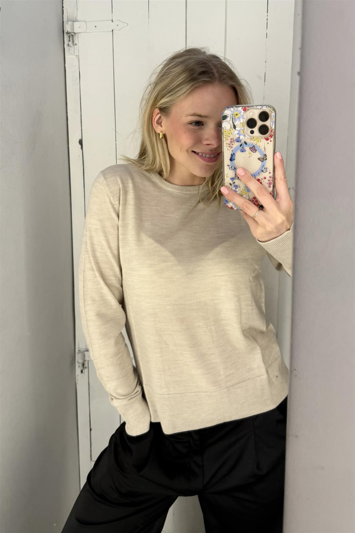 Thea Ls Knit Merino O-Neck