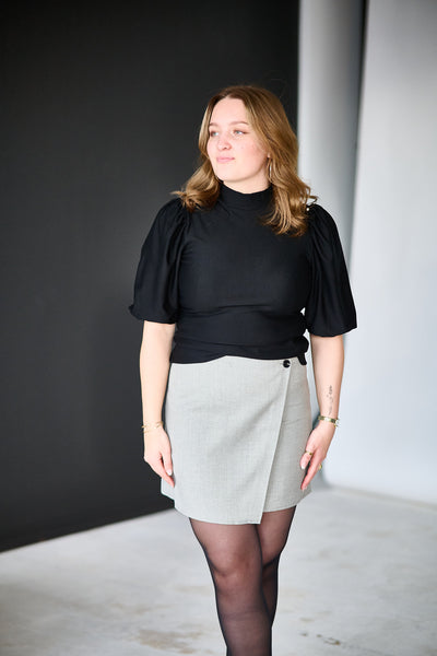 Rifa Button Balloon Top - Black