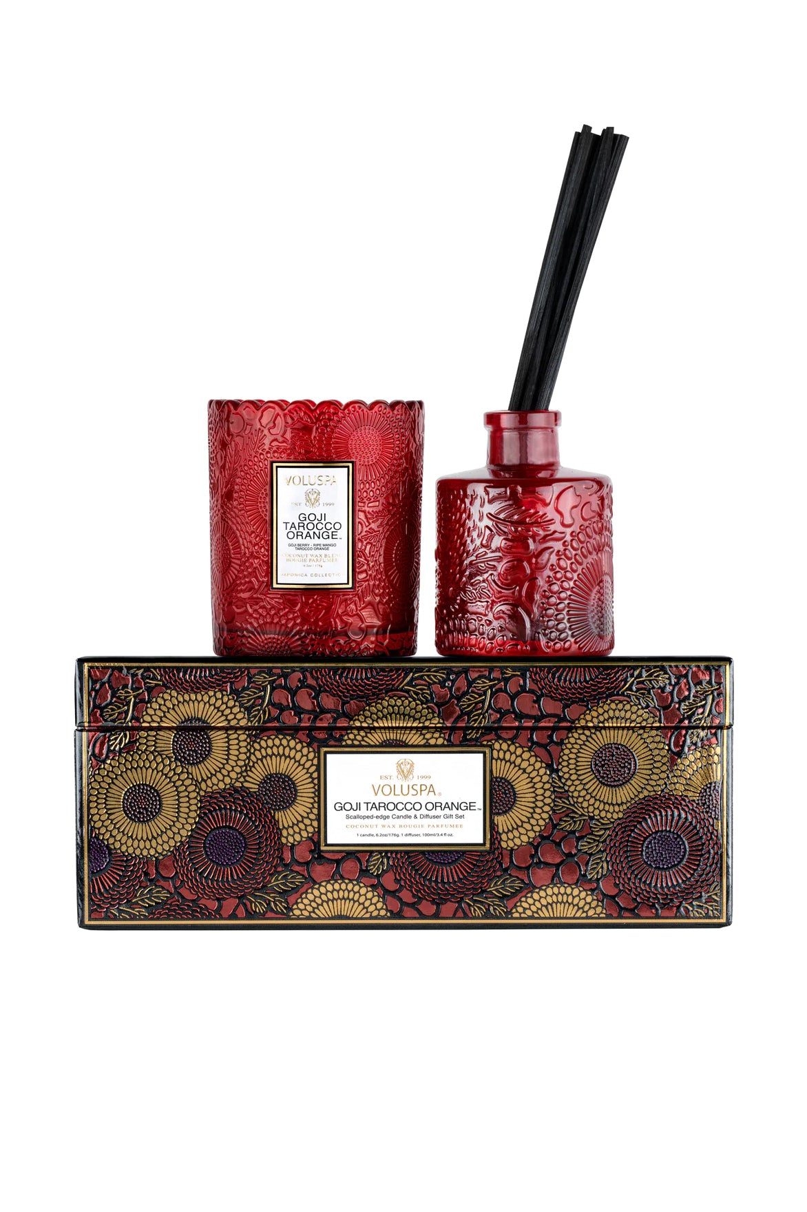 Scalloped Candle+Diffuser Gift Set - Goji & Tarocco Orange
