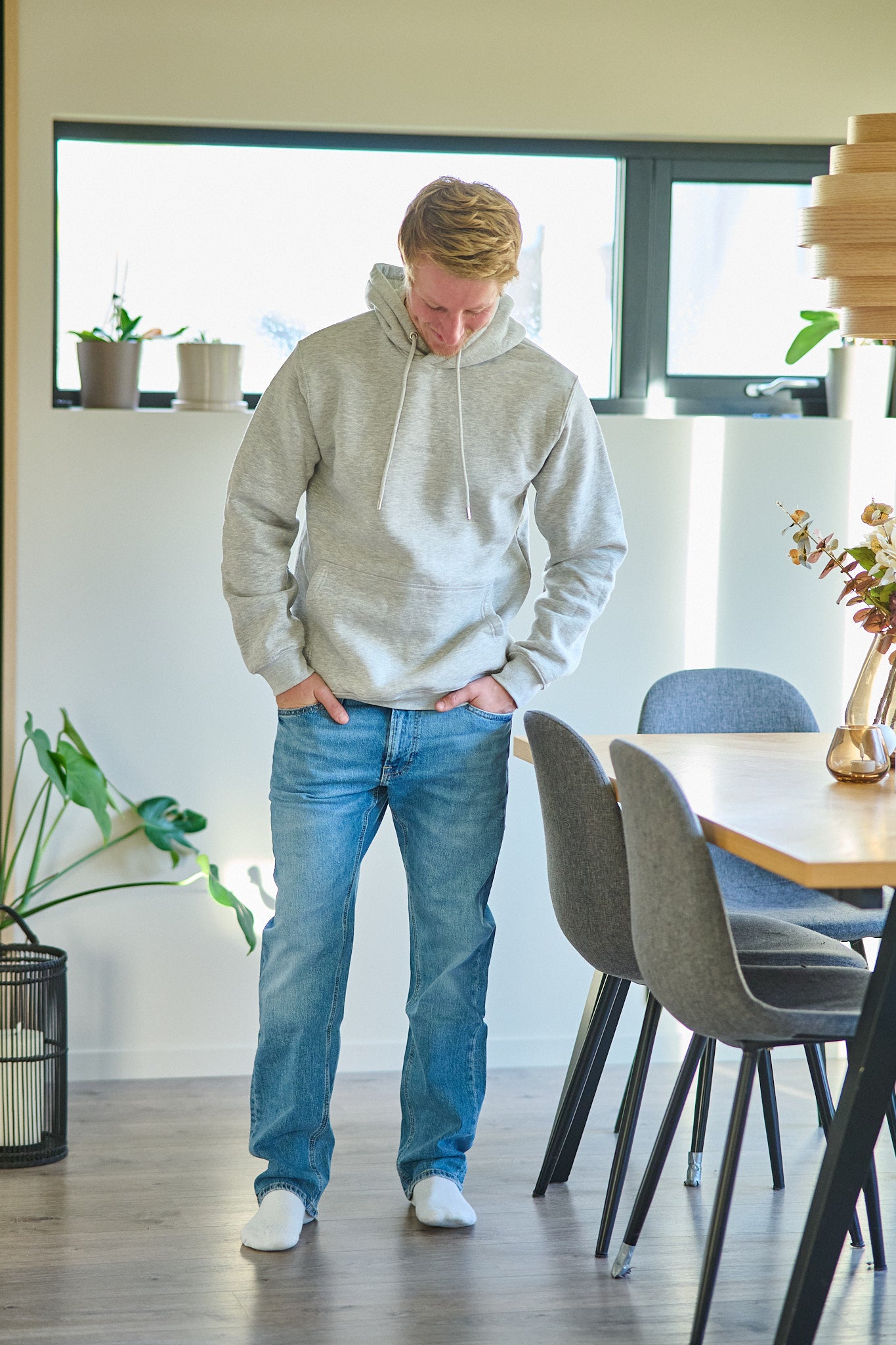 Hankie Logo Hood Sweat Noos - Light Grey Melange