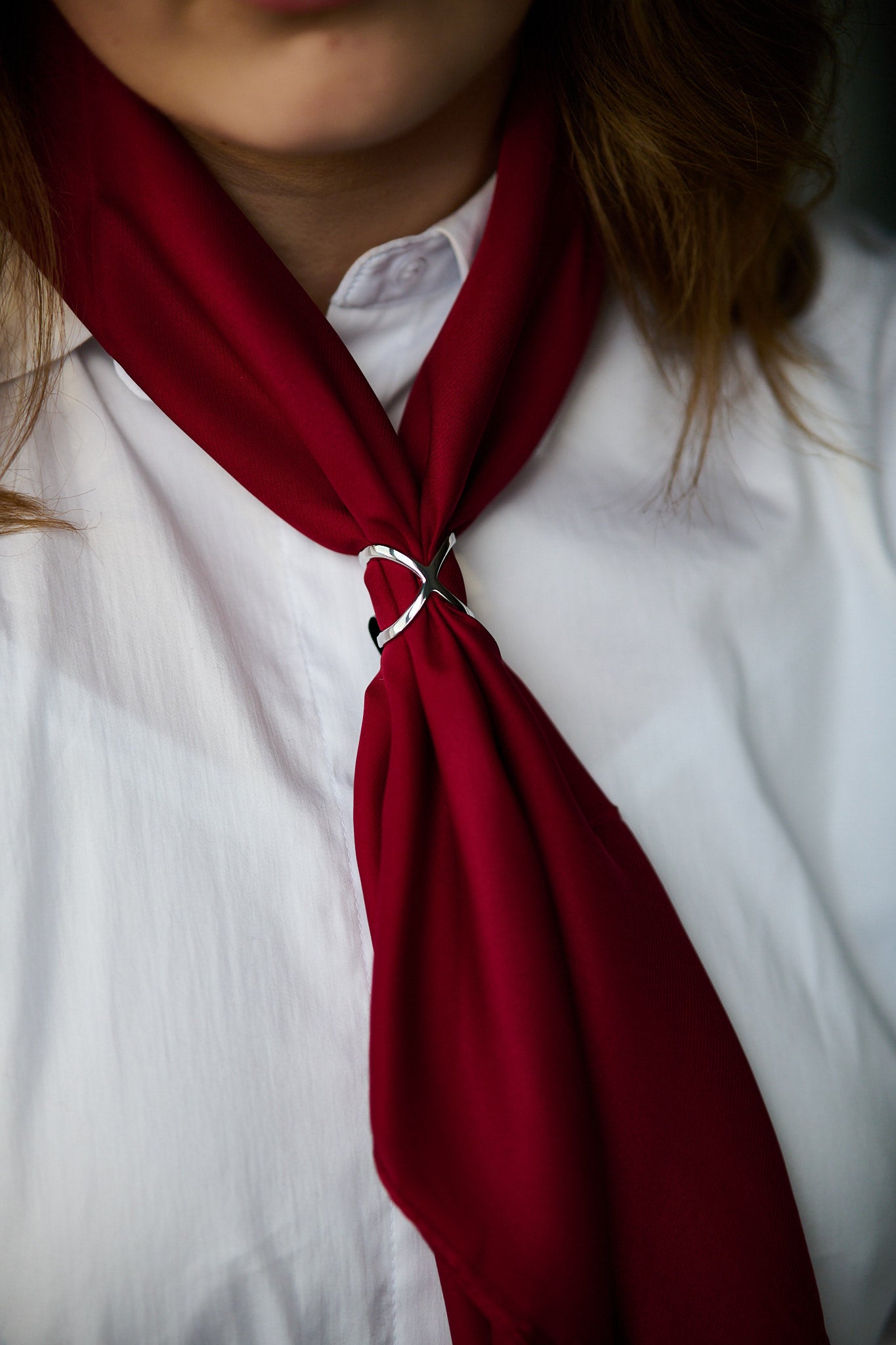 Skjerfring enkel design - Sølv