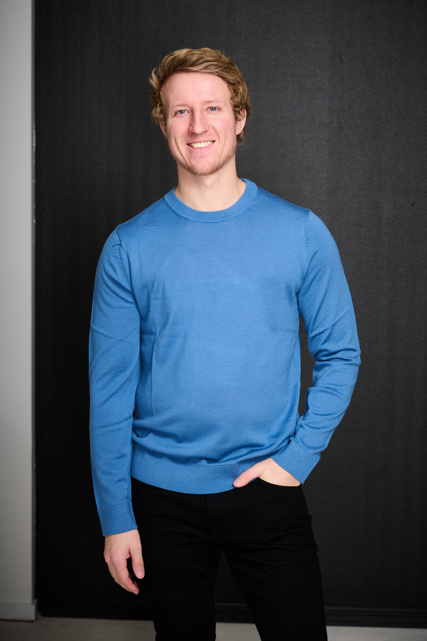 Tray LS Knit Merino Crew Neck - True Navy