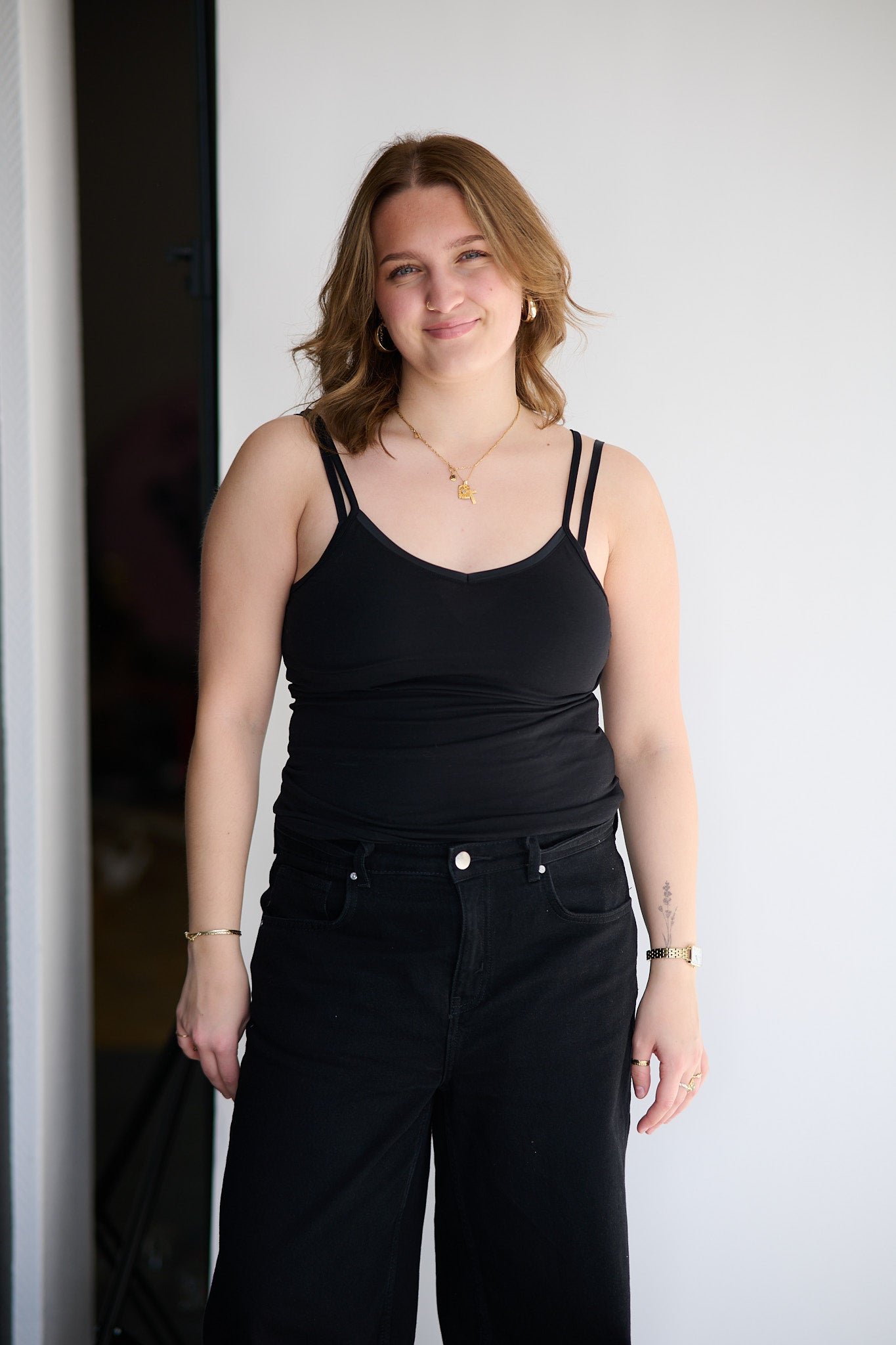 Perfect Line Cott Top w/Strap - Black