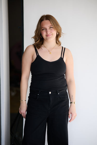 Perfect Line Cott Top w/Strap - Black