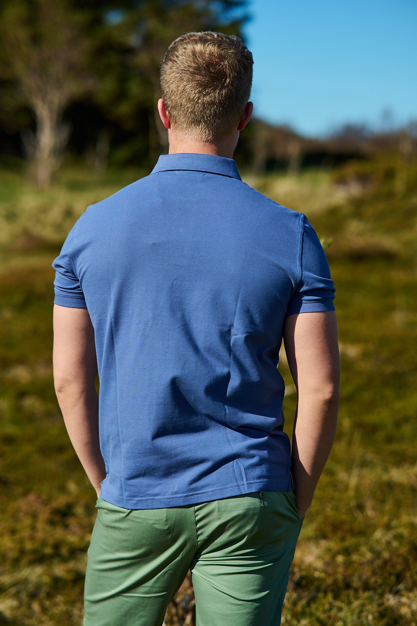 Contrast Pique SS Polo - Dusty Navy