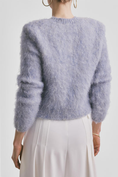 Hairy Knit Jacket - Sky Blue