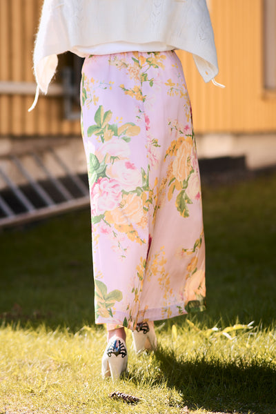 Tailored Satin skirt Pink Blossom