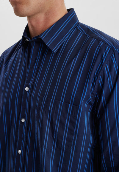 JBS  of Dk Woven Shirt - Blue Stripe