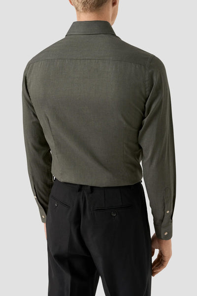 Solid Signature Flannel Shirt Slim fit- Dark Green