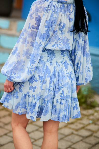Chiffon Mini Dress - Skye Blue