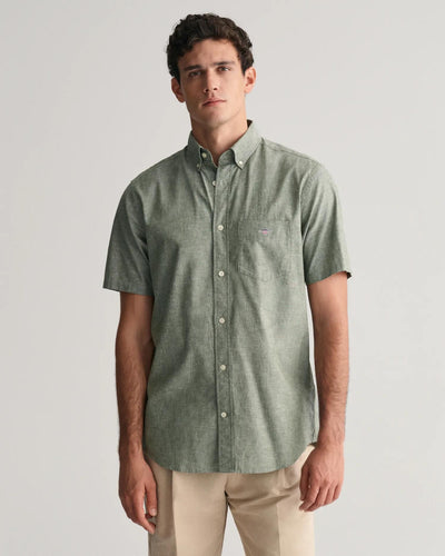 Reg Cotton Linen ss Shirt