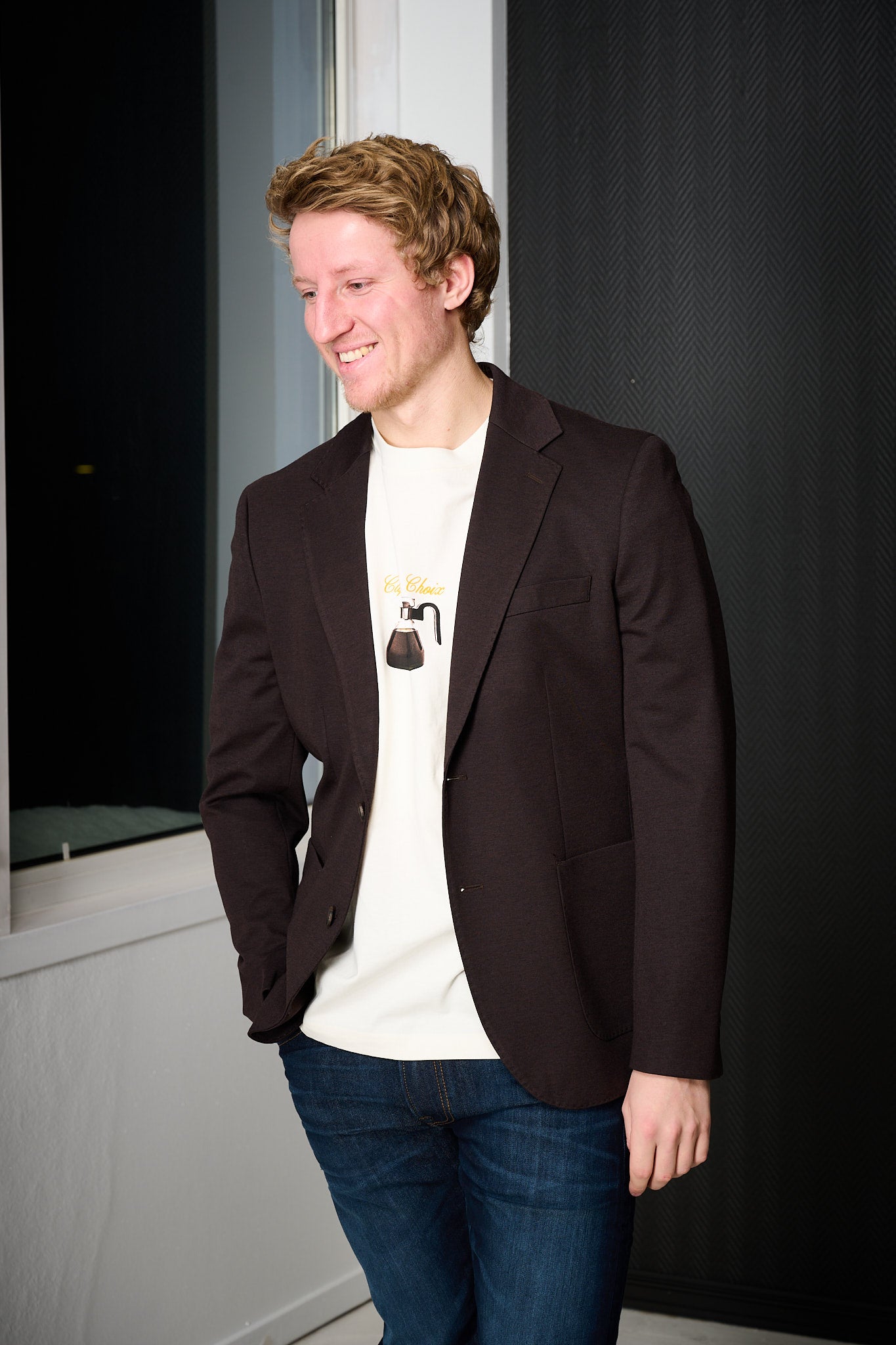 Slim Lewis Lano Jersey BLZ - Chocolate Torte