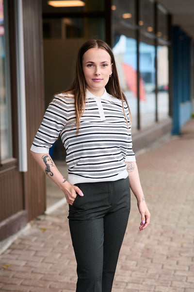 Thea 2/4 Knit Merino Collar Neck
