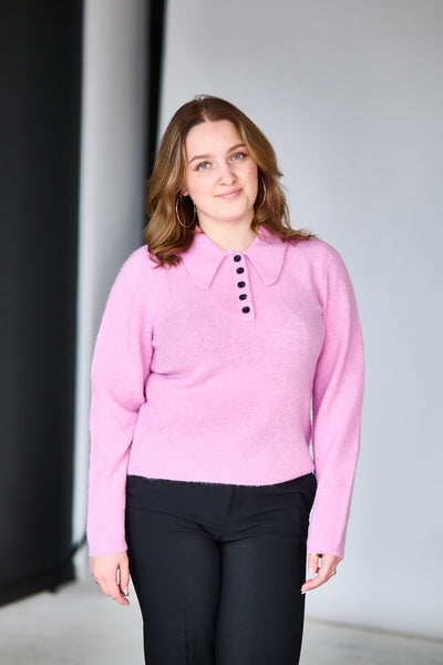 GZAlpha Polo Pullover - Begonia Melange