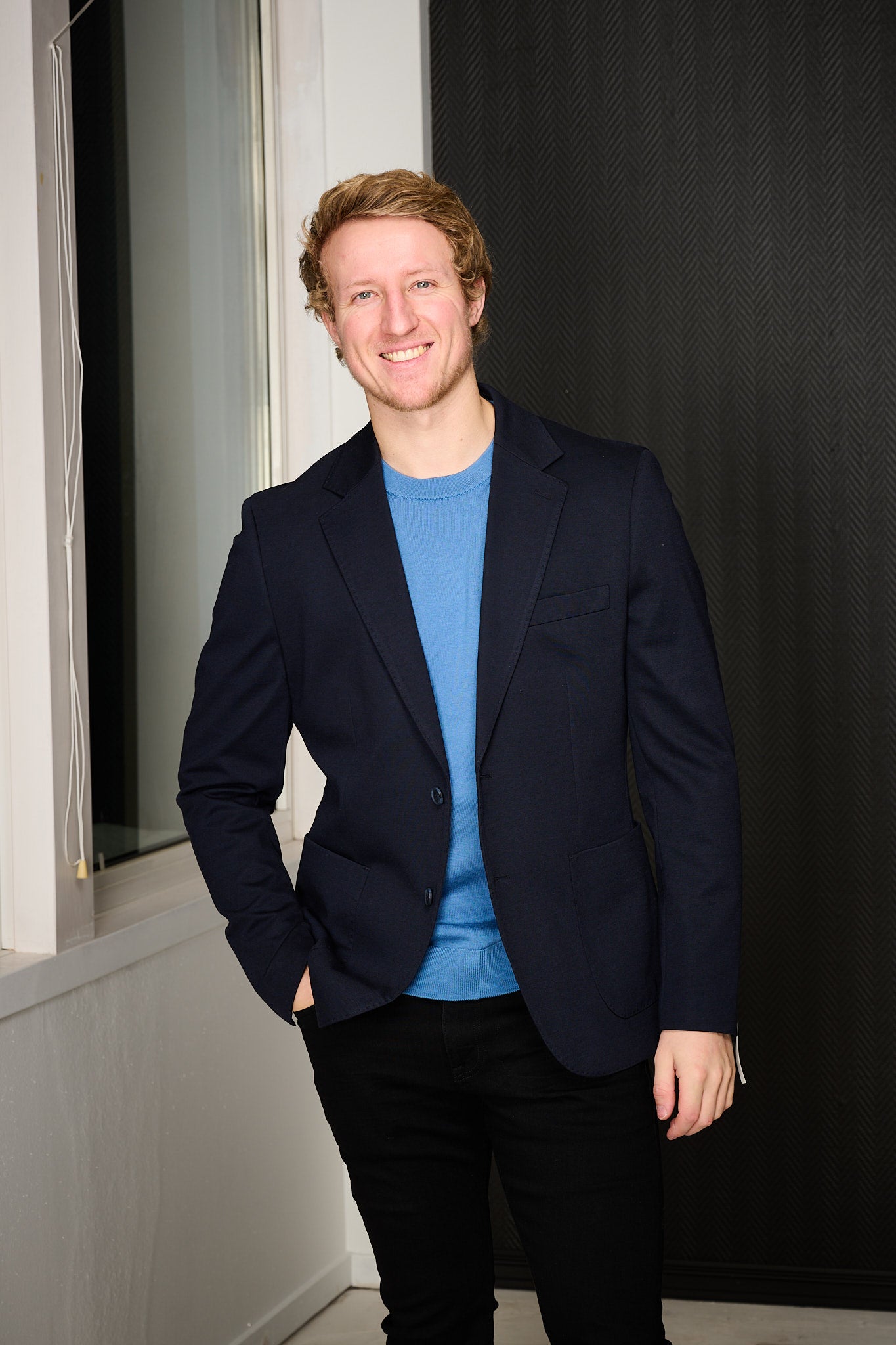 Slim Lewis Lano Jersey BLZ - Dark Navy