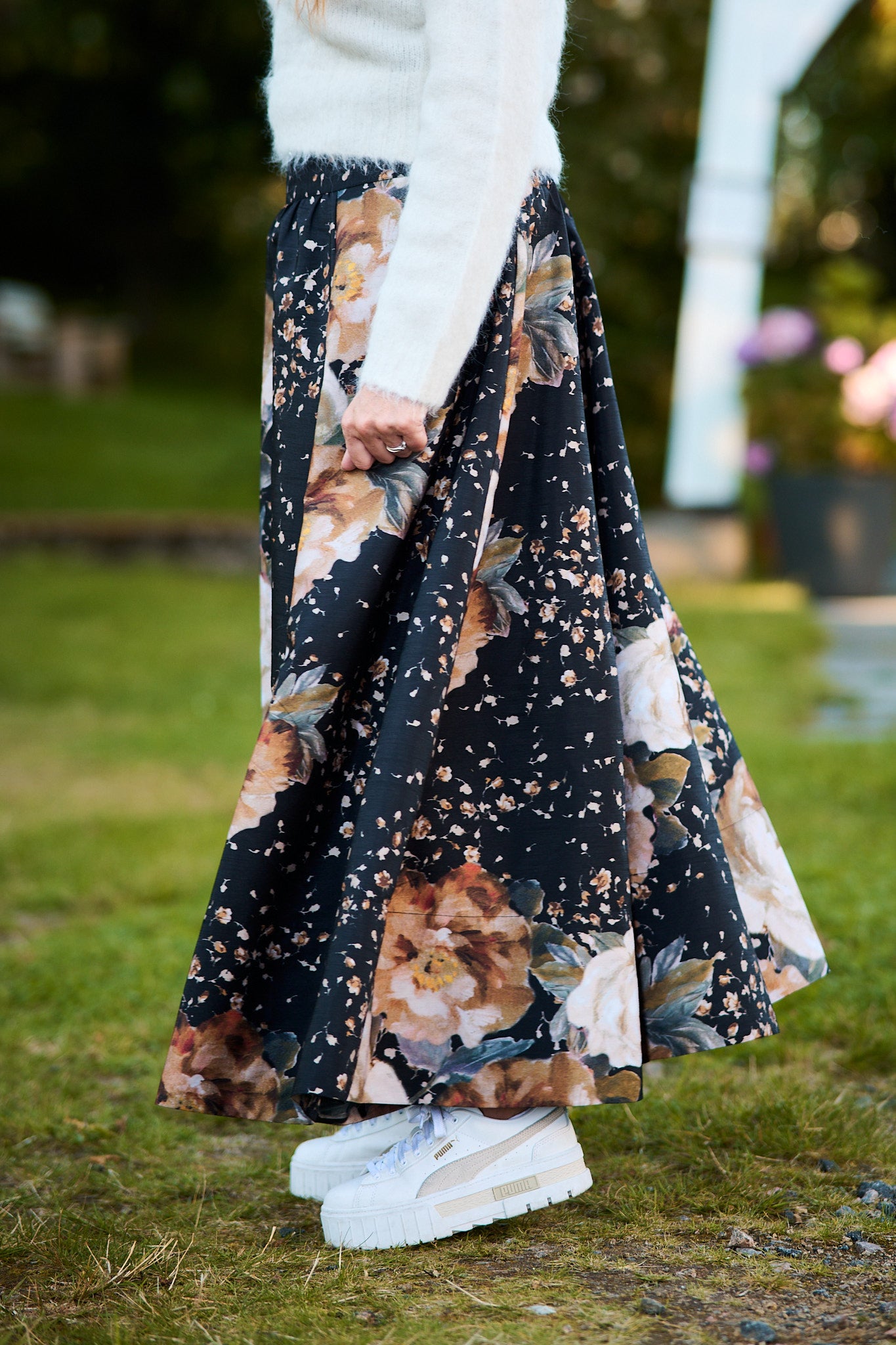 Taffeta Maxi Skirt - Dark Rose